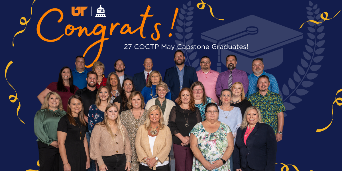 Group photo of county officials and employees who recently earned the designation of Certified Public Administrator.