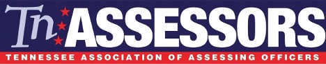 “TN Assessors” logo with three red stars and the subtitle “Tennessee Association of Assessing Officers” on a dark blue background.